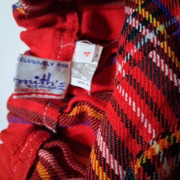 Smiths Bermuda Kilt Youth Size 4 Red Royal Stewart Tartan Traditional England - Picture 12 of 16
